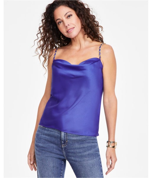 I.N.C Womens Chain-Trim Sleeveless Blouse Top Carousel 1