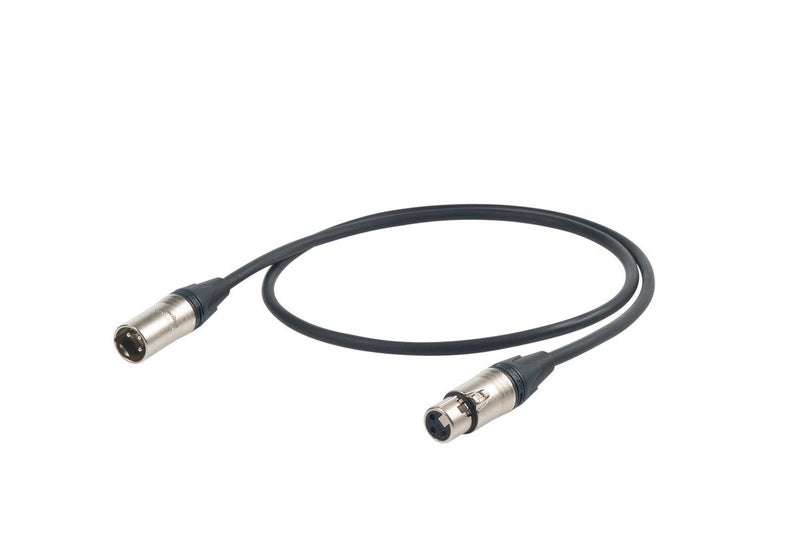 ESO255LU10 :: Proel Mic Lead FXLR > MXLR 10m 95% Braid Shield BLACK Carousel 1