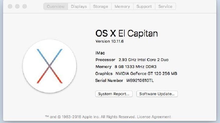 Apple iMac 24 inch Early 2009, 2.93GHz, 8GB, SSD Carousel 2