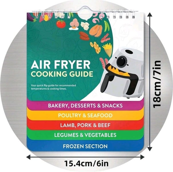 Air Fryer Magnetic Cooking Guide Chart Times NEW Carousel 2