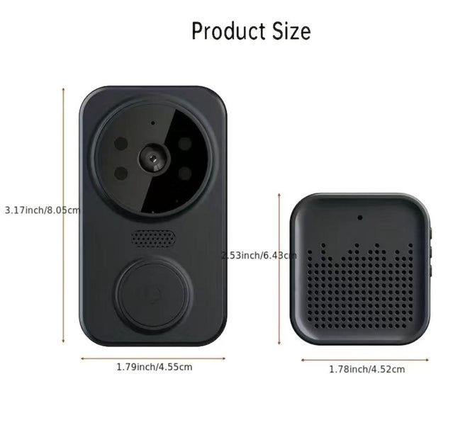 Video door bell - remote view in Mobile - with Additional Chime BLACK Tuya App Carousel 2