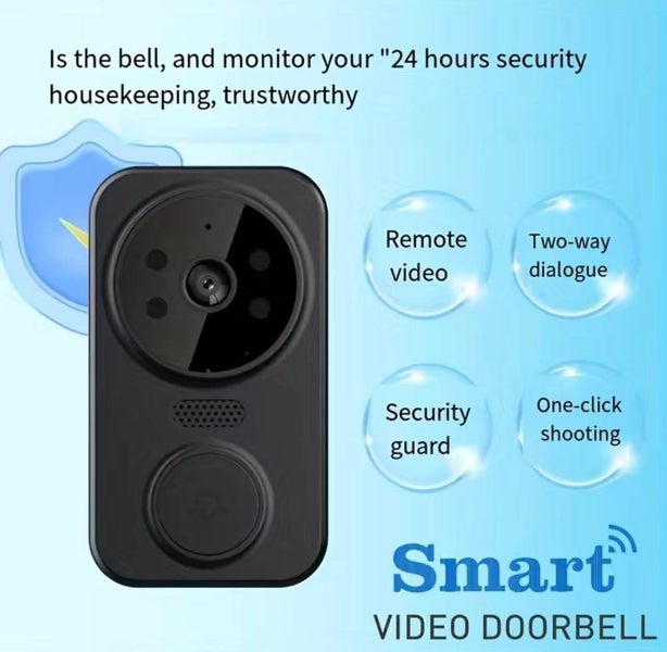 Video door bell - remote view in Mobile - with Additional Chime BLACK Tuya App Carousel 8