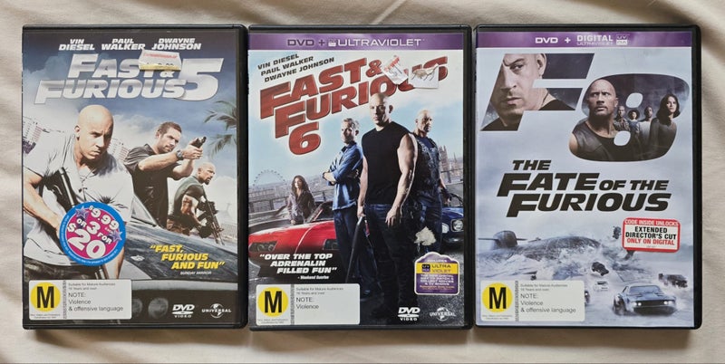 Fast and the Furious Movies x3 - DVD's Carousel 1