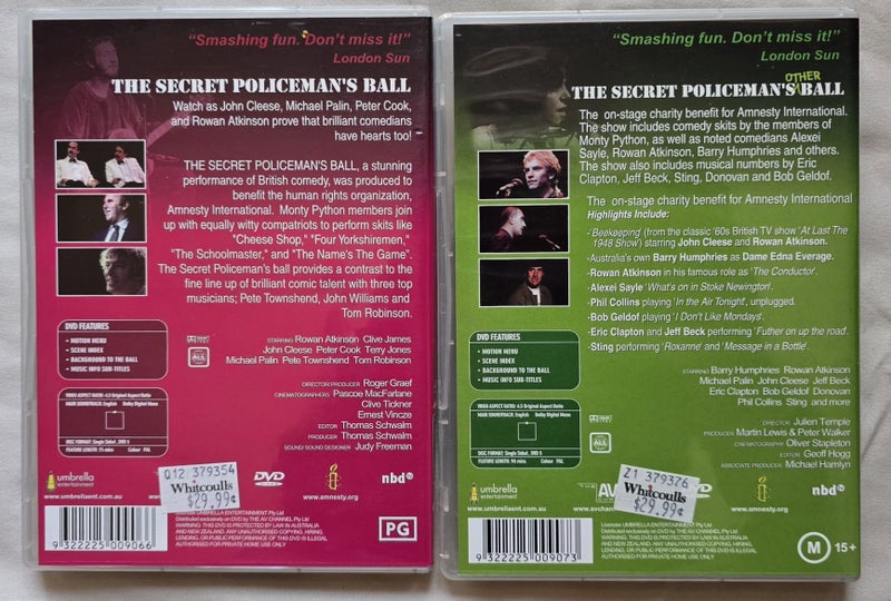 The Secret Policeman's Ball DVD's, 1 & 2 Carousel 2