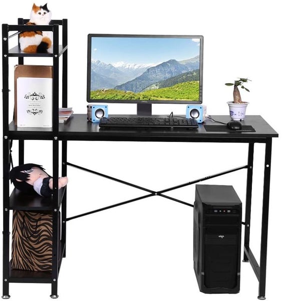 Compact Desk with Lower Storage for Home Office White Carousel 2