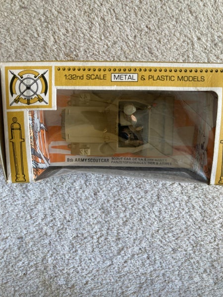 Britains Deetail die cast 1/32 sand coloured British scout car in box Carousel 6