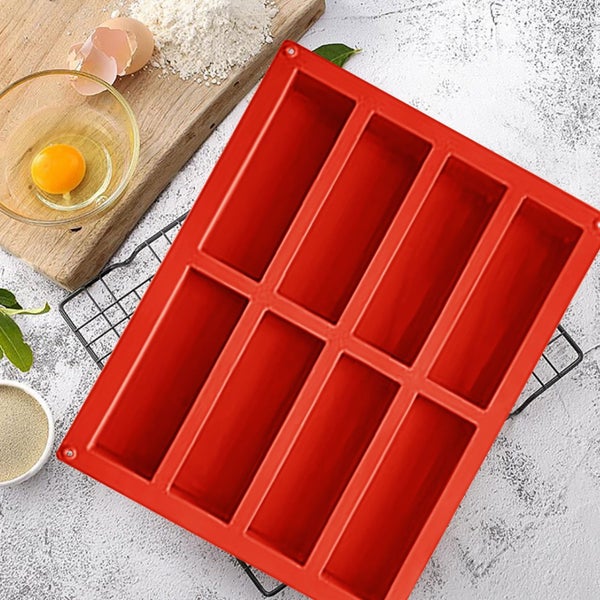 8-Cavity Silicone Energy Bar Mold, Non-Stick Rectangular Baking Tray for Ce Carousel 2