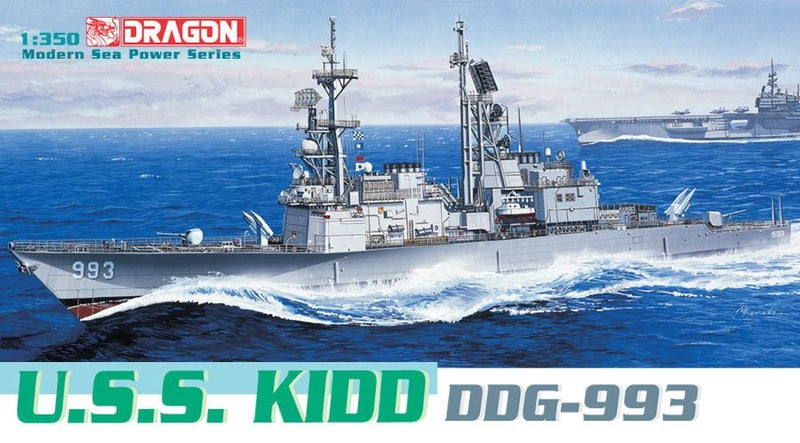 Dragon 1:350 scale USS Kidd DDG-993 1014 scale model kit Carousel 1