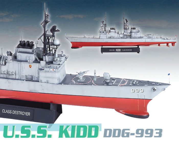 Dragon 1:350 scale USS Kidd DDG-993 1014 scale model kit Carousel 2