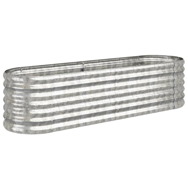 Vidaxl Garden Raised Bed Galvanised Steel 152X40x36 Cm Silver Carousel 1