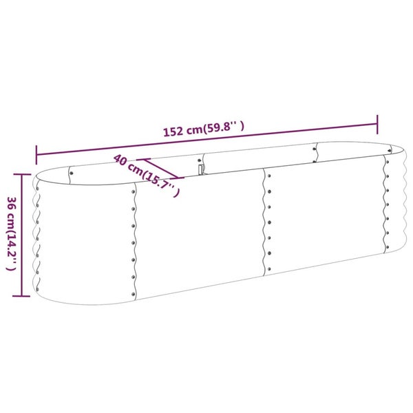 Vidaxl Garden Raised Bed Galvanised Steel 152X40x36 Cm Silver Carousel 2