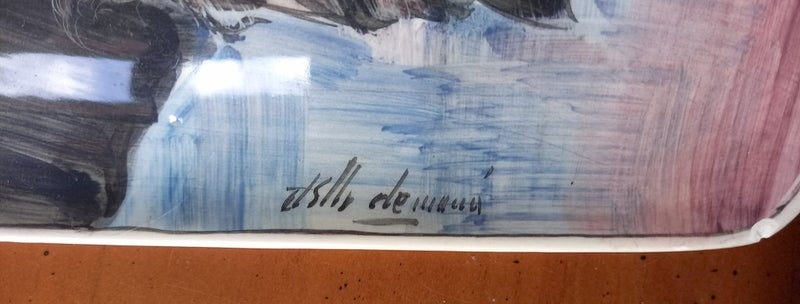 Pair of Hand Painted Ceramic Plates by Otello De Maria, Italy, 1960 Carousel 2