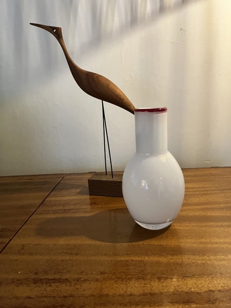 Glass vase hand blown spatter glass. Carousel 1