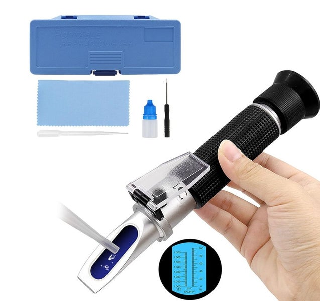 Salinity Refractometer Handheld Salinity Tester Dual Scale Carousel 1