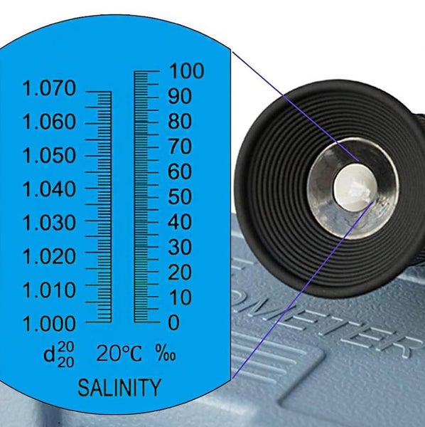 Salinity Refractometer Handheld Salinity Tester Dual Scale Carousel 5