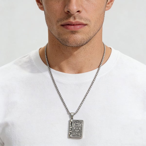 Holy Scripture: Bible Steel Pendant Necklace NAL5ZS-2 Carousel 2