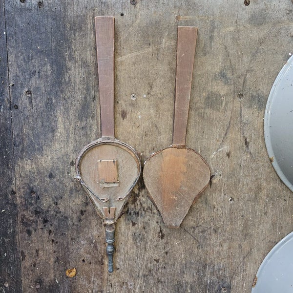 Antique wood bellows with metal tip. Not working. Carousel 2