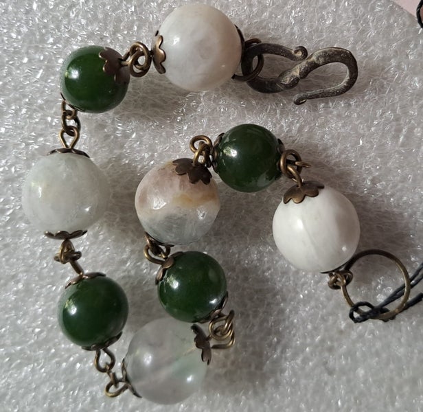 Gemstone Bracelet: Greenstone/Fluorite Carousel 3