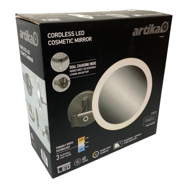 Artika Radia Stainless Steel Cordless LED Cosmetic Mirror Carousel 2