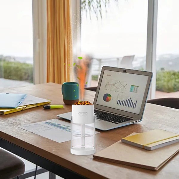 White Humidifiers for Bedroom, Flame Lamp Humidifier USB Humidifier Househo Carousel 8