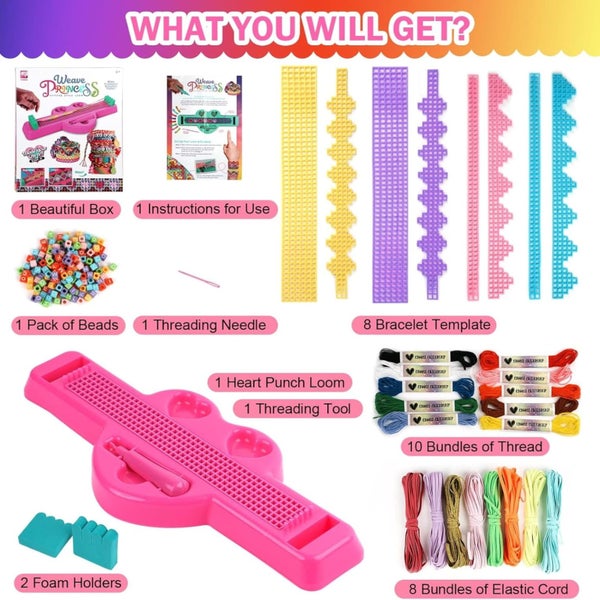 2-in-1 Friendship Bracelet Making Kit, DIY Arts and Crafts Kit Toys for Gir Carousel 2