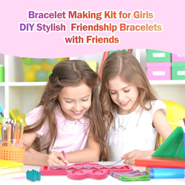 2-in-1 Friendship Bracelet Making Kit, DIY Arts and Crafts Kit Toys for Gir Carousel 6