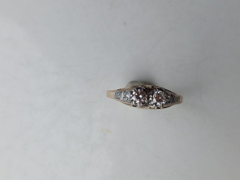 Antique 2 stone diamond ring in 18ct Carousel 2