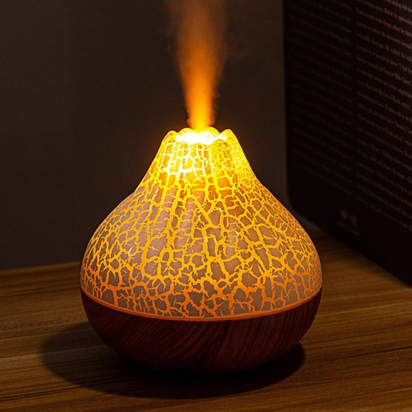 White Humidifiers for Bedroom, Wood Grain Small Volcano Humidifier Silent C Carousel 8