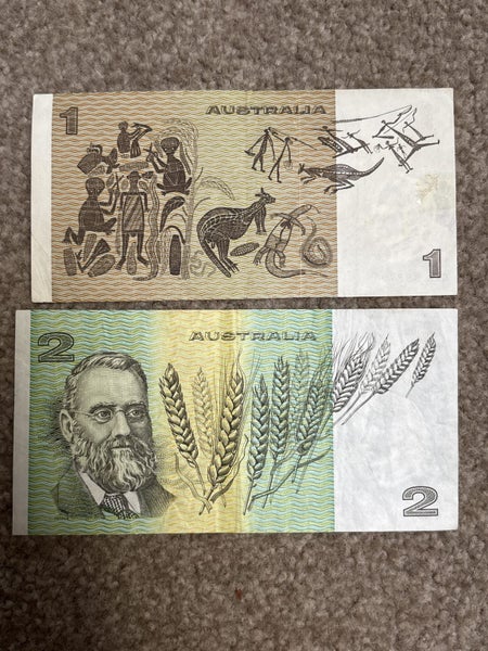 Australia $1 and $2 banknotes Carousel 2