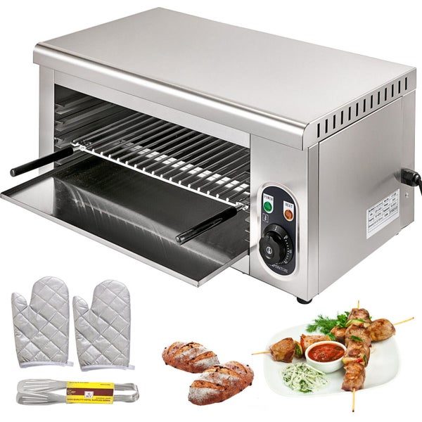 Salamander Broiler Cheese Melter 2000W Toaster Oven Grill w/ Heating Tube Carousel 1