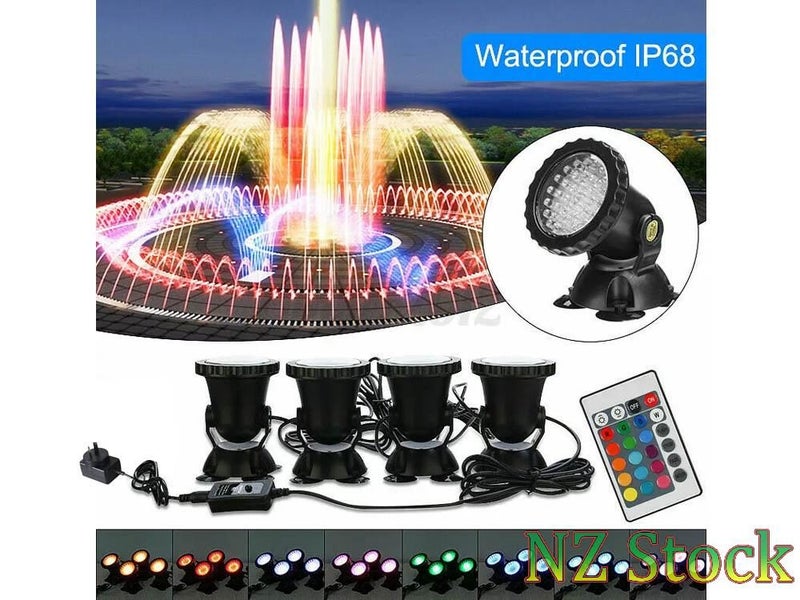 Submersible 36 LED RGB Color Changing Pond Spot Lights Underwater Pool Fountain Carousel 1