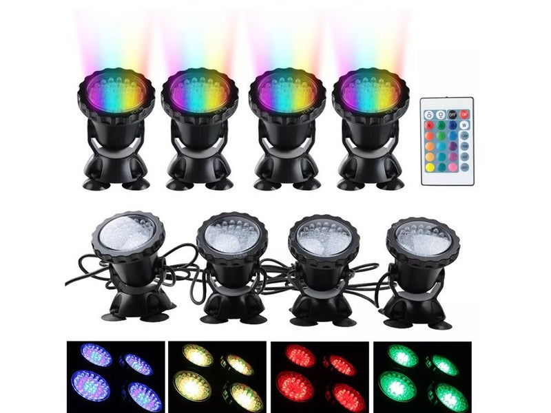 Submersible 36 LED RGB Color Changing Pond Spot Lights Underwater Pool Fountain Carousel 20