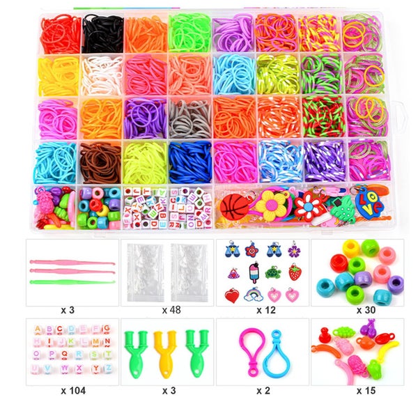 2500+ Loom Bands Kit, Rubber Bands for Bracelet Making Kit DIY Art Craft Ki Carousel 2