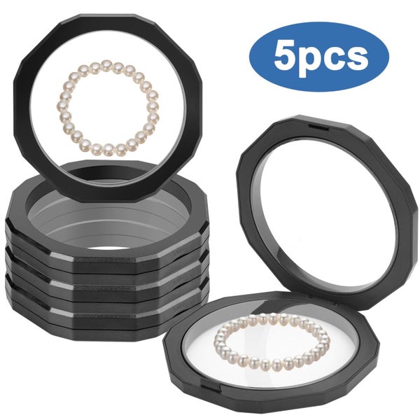 5pcs Floating Jewelry Display Cases, Jewelry Storage Box, Transparent Frame Carousel 1
