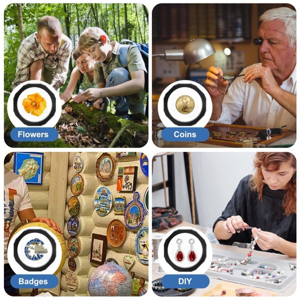 5pcs Floating Jewelry Display Cases, Jewelry Storage Box, Transparent Frame Carousel 7