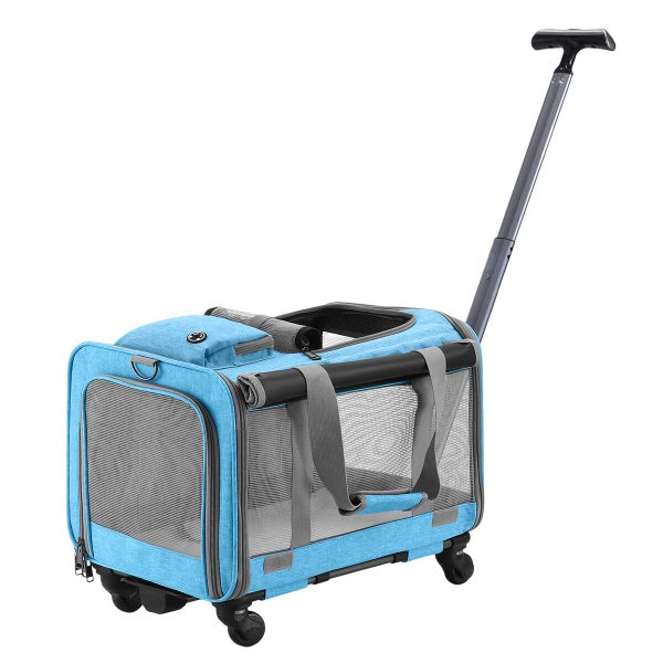 Pet Carrier Cat Dog Crate Stroller Trolley Carousel 10