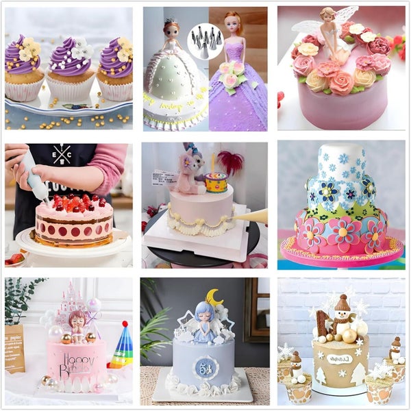 Cake Decorating Kit, 106pcs Cake Decorating Supplies with Cake Turntable fo Carousel 7