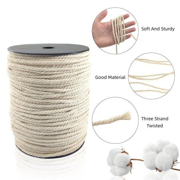 Macrame Cord Natual Cotton Twine Rope String Cord for Handmade Wall Hanging Carousel 2