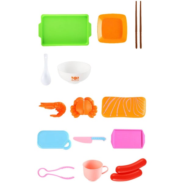 43Pcs Cutting Play Food Toy for Kids Girls Kitchen, Pretend Fruit & Vegetable Carousel 2