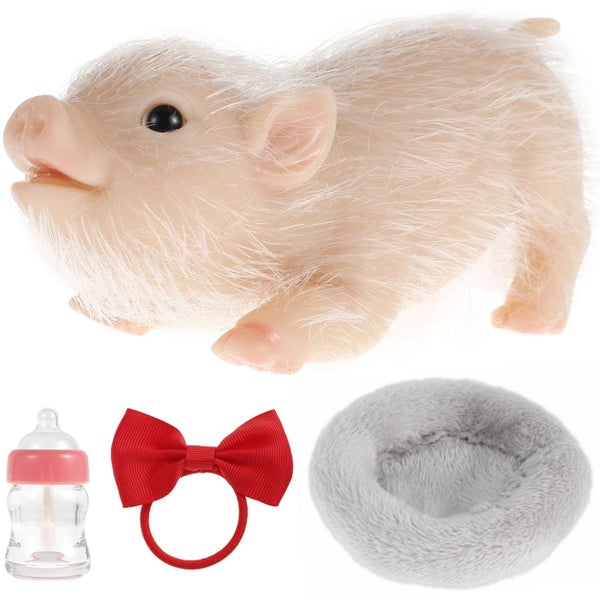4.7in Full Silicone Piglet BPA-Free Soft Silicone Pig Doll Cute Lifelike Re Carousel 1