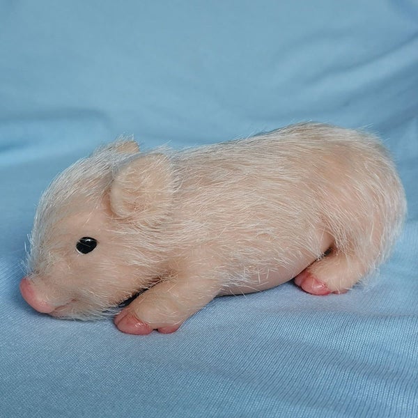 4.7in Full Silicone Piglet BPA-Free Soft Silicone Pig Doll Cute Lifelike Re Carousel 7
