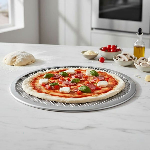 Anygleam 14-Inch Pizza Screen Aluminum Round Non-Stick Baking Mesh for Crispy... Carousel 2