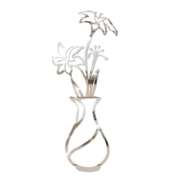 Flower 3D Acrylic Mirror Wall Stickers, Removable Floral Vase Wall Stickers Carousel 1