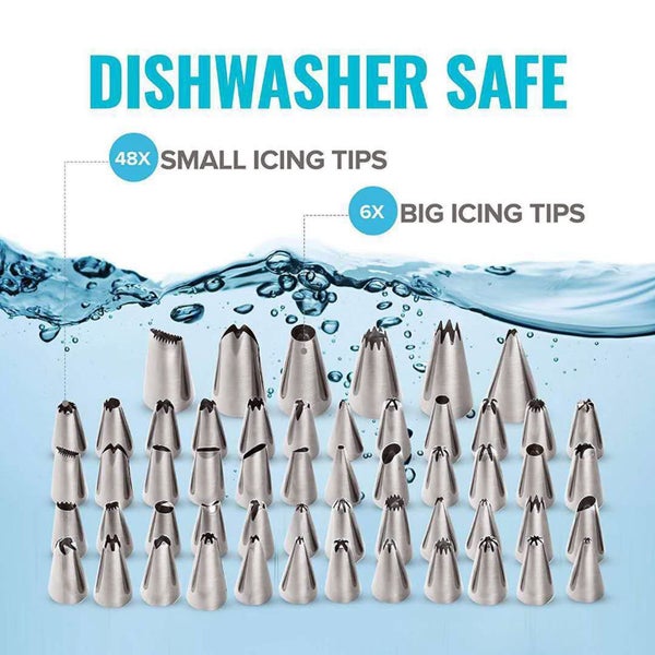 106 Pcs Cake Decorating Kit, 11" Cake Turntable, 48 Icing Tips, Offset and Carousel 2