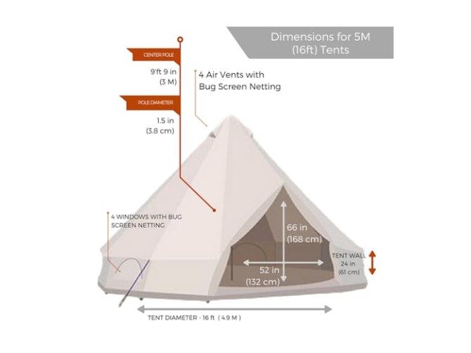 Glamping Bell Tent 5m Pro Carousel 11