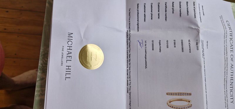 Gold and diamond huggie earrings Carousel 2