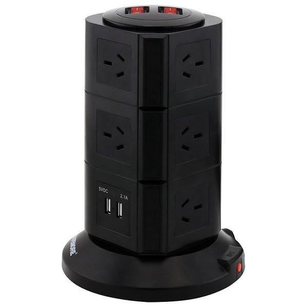 SAFEMORE VPS Origin 3 Level Power Board 10 Outlet 2 x USB-A & 2 x TYPE-C,BLACK Carousel 2