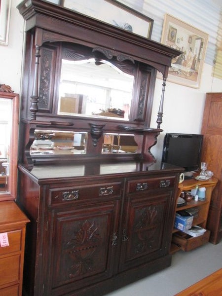 1957 AWESOME EDWARDIAN MIRROR BACK SIDEBOARD Carousel 1