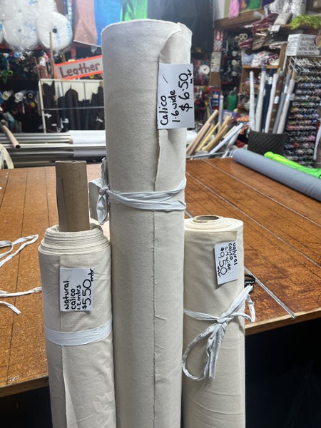 Natural Calico Fabric – 100% Cotton – Multiple Widths Carousel 1