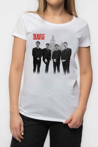 The Beatles Beatles in Liverpool Official Womens New Skinny Fit T Shirt Carousel 5